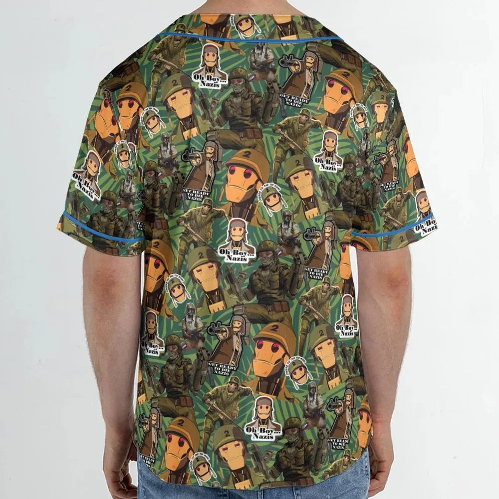 GI Robot Creature Commandos Unisex Baseball Jersey - 2