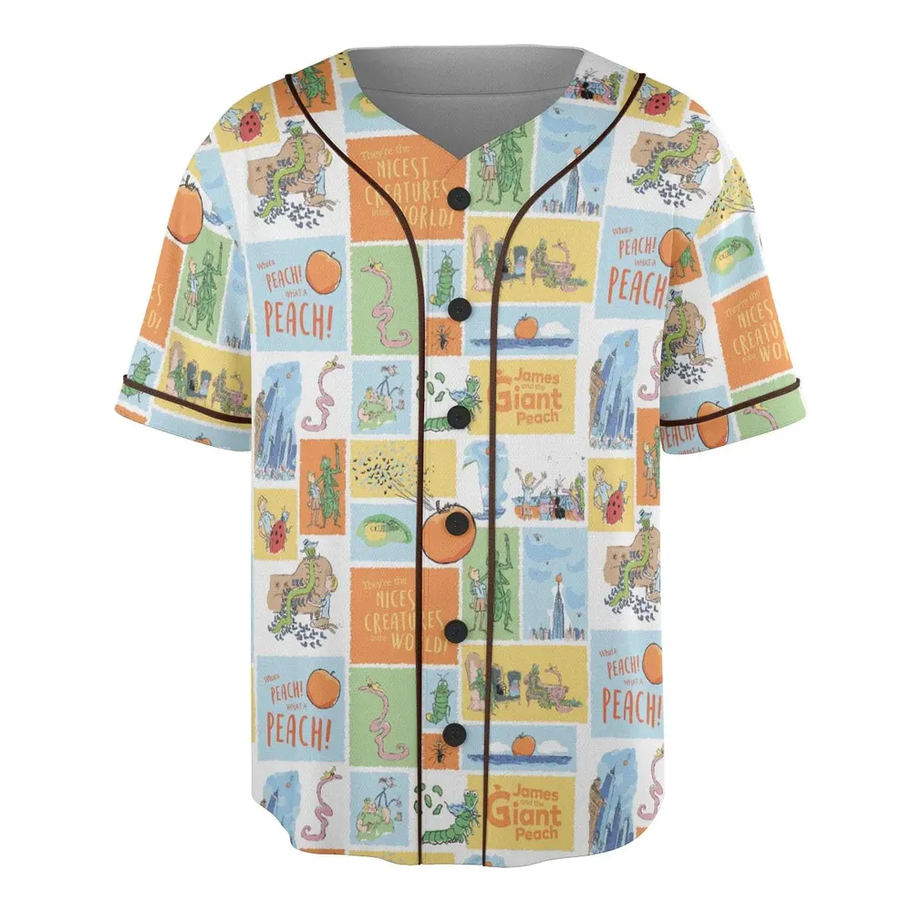 Children's Tales What A Peach James And The Giant Peach Unisex Baseball Jersey - 3