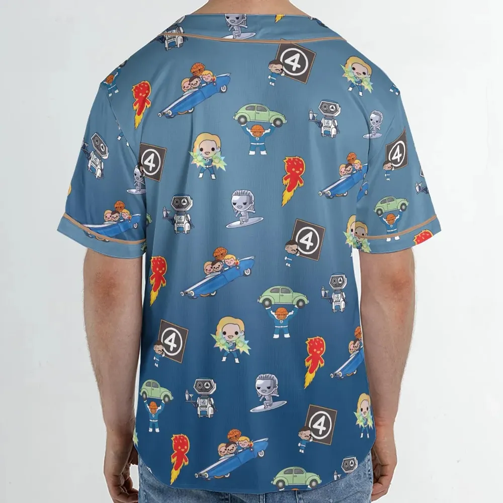 Power Up Fantastic Four Unisex Baseball Jersey - 2