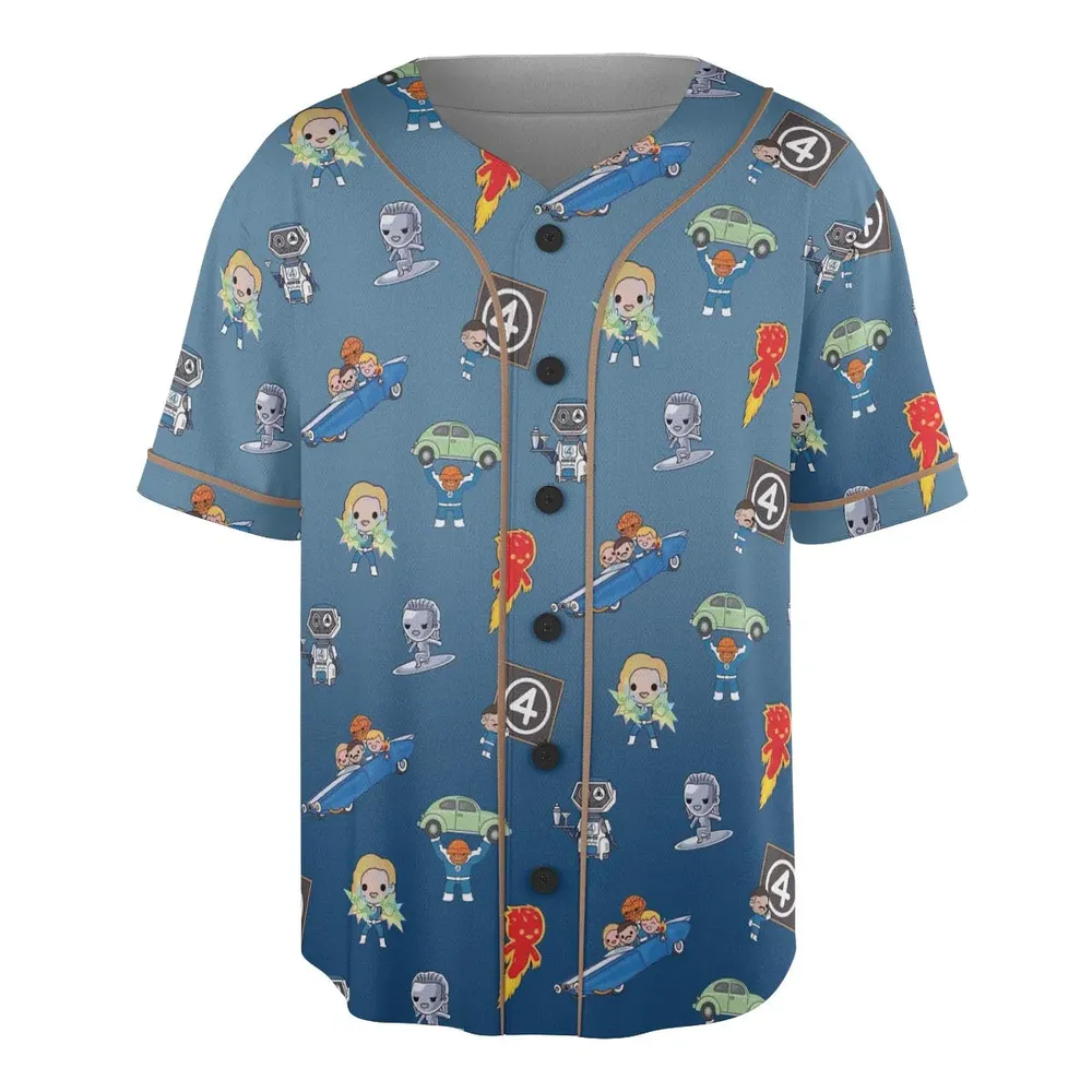 Power Up Fantastic Four Unisex Baseball Jersey - 3