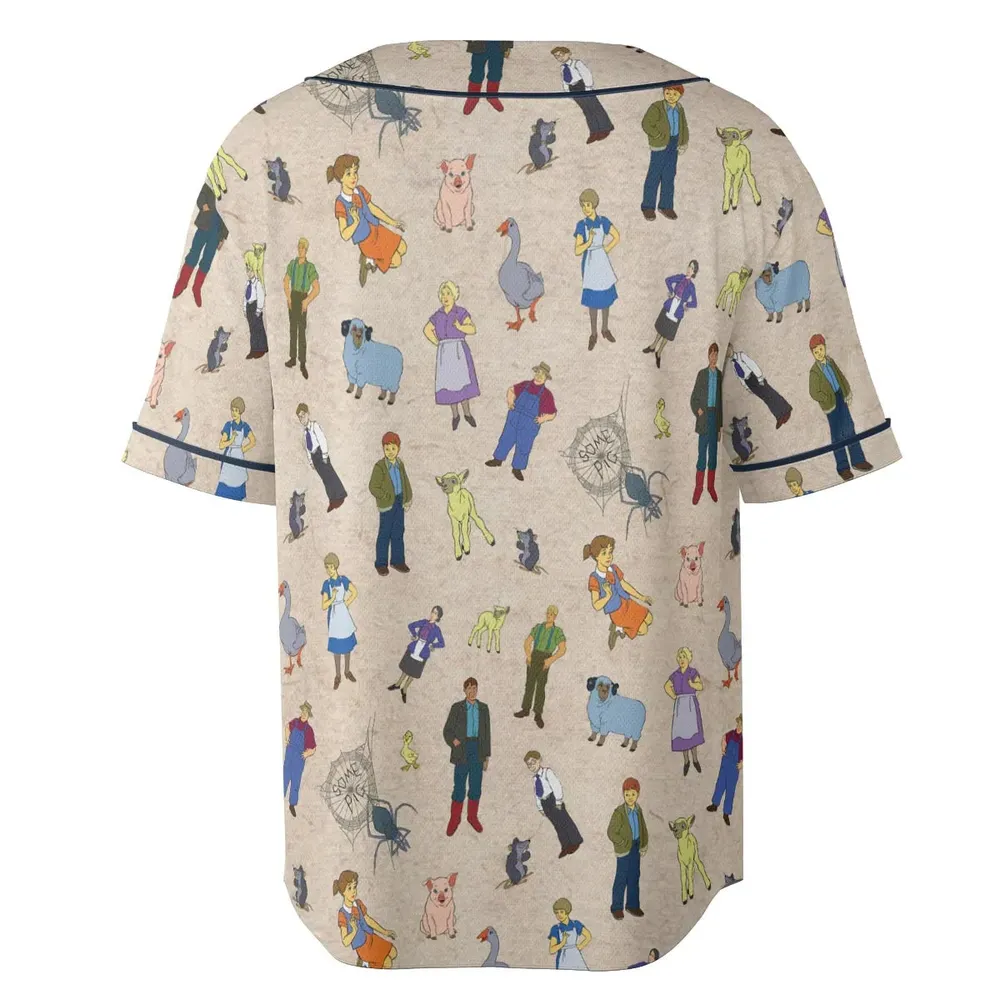 Beloved Children's Tale Charlotte's Web Cartoon Characters Unisex Baseball Jersey - 4