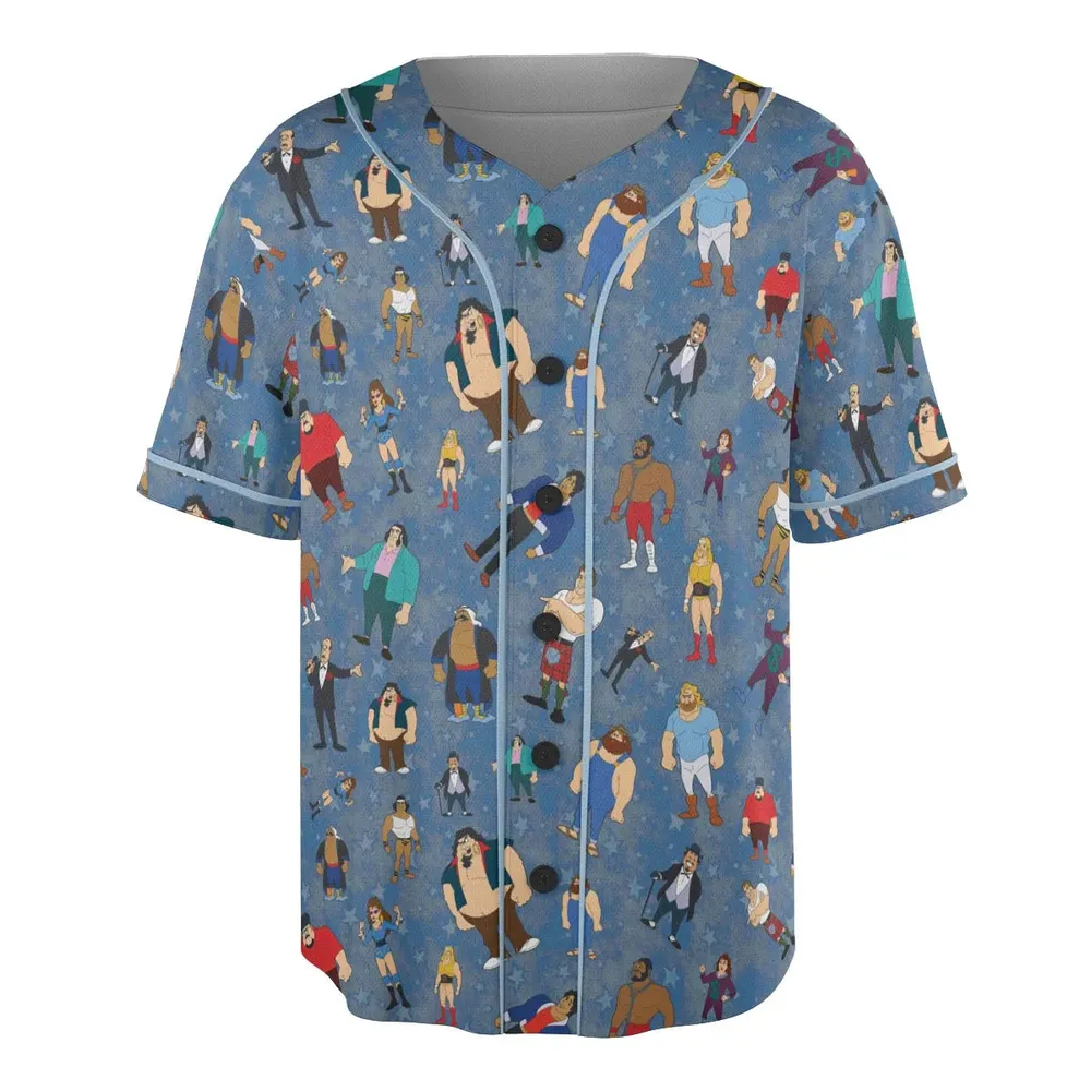 80s Hulk Rock 'n' Wrestling Characters Unisex Baseball Jersey - 3