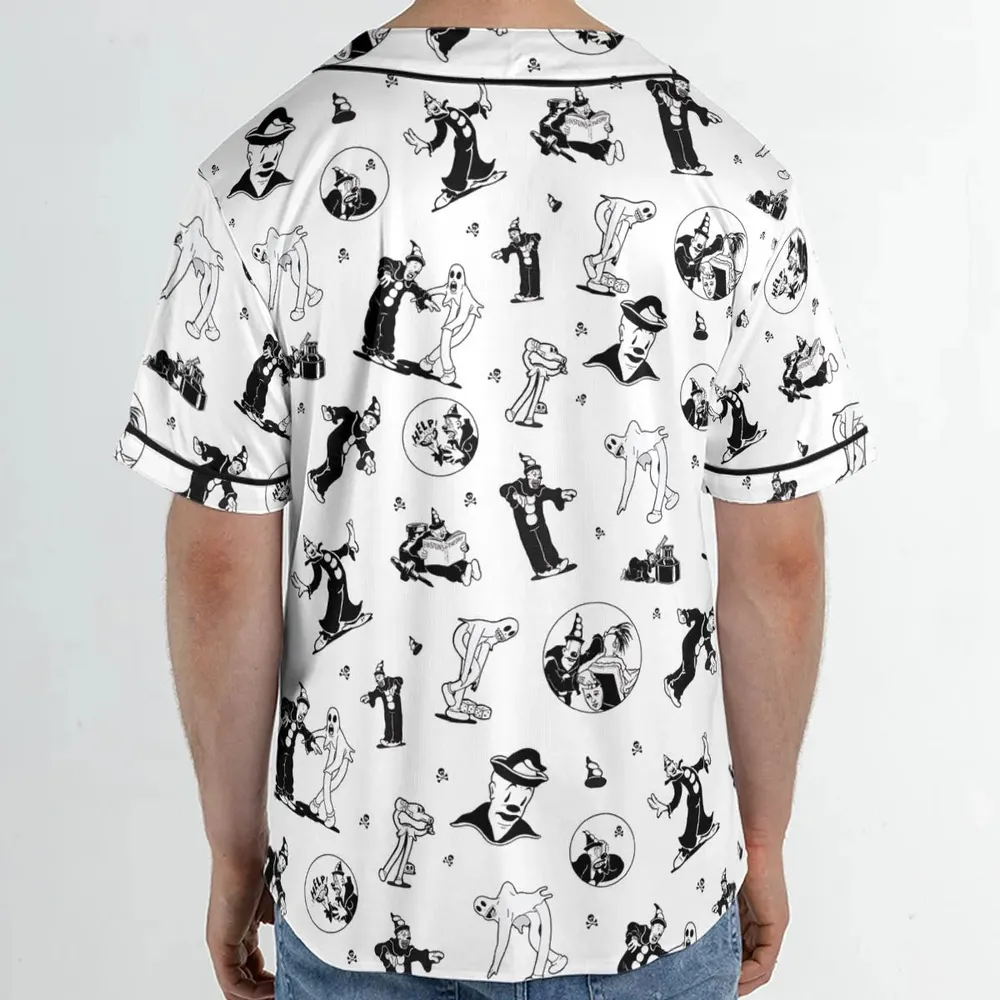Koko the Clown and the Ghost Unisex Baseball Jersey - 2