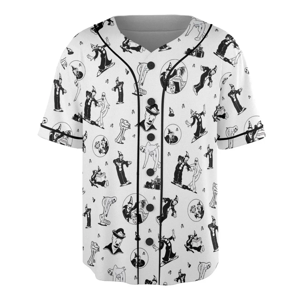Koko the Clown and the Ghost Unisex Baseball Jersey - 3