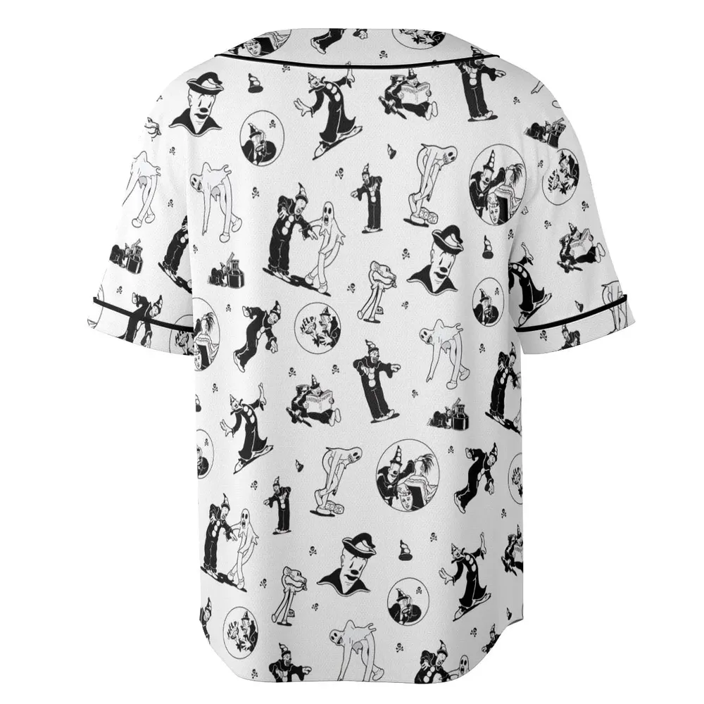 Koko the Clown and the Ghost Unisex Baseball Jersey - 4
