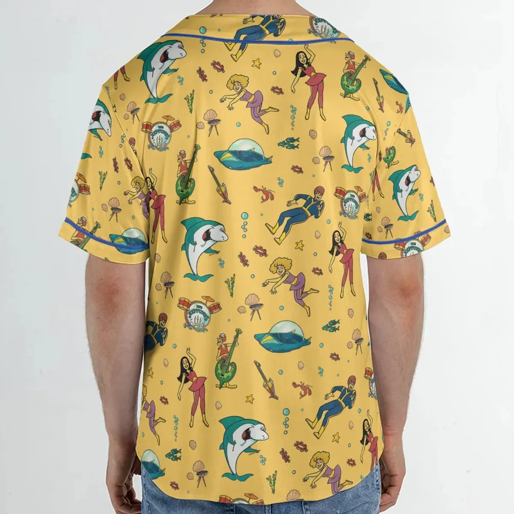 Undersea Style Jabberjaw Unisex Baseball Jersey - 2