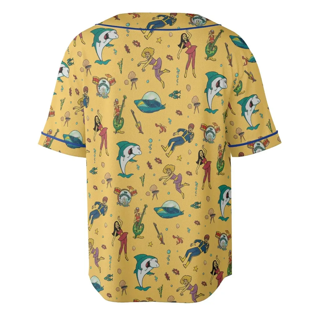 Undersea Style Jabberjaw Unisex Baseball Jersey - 4