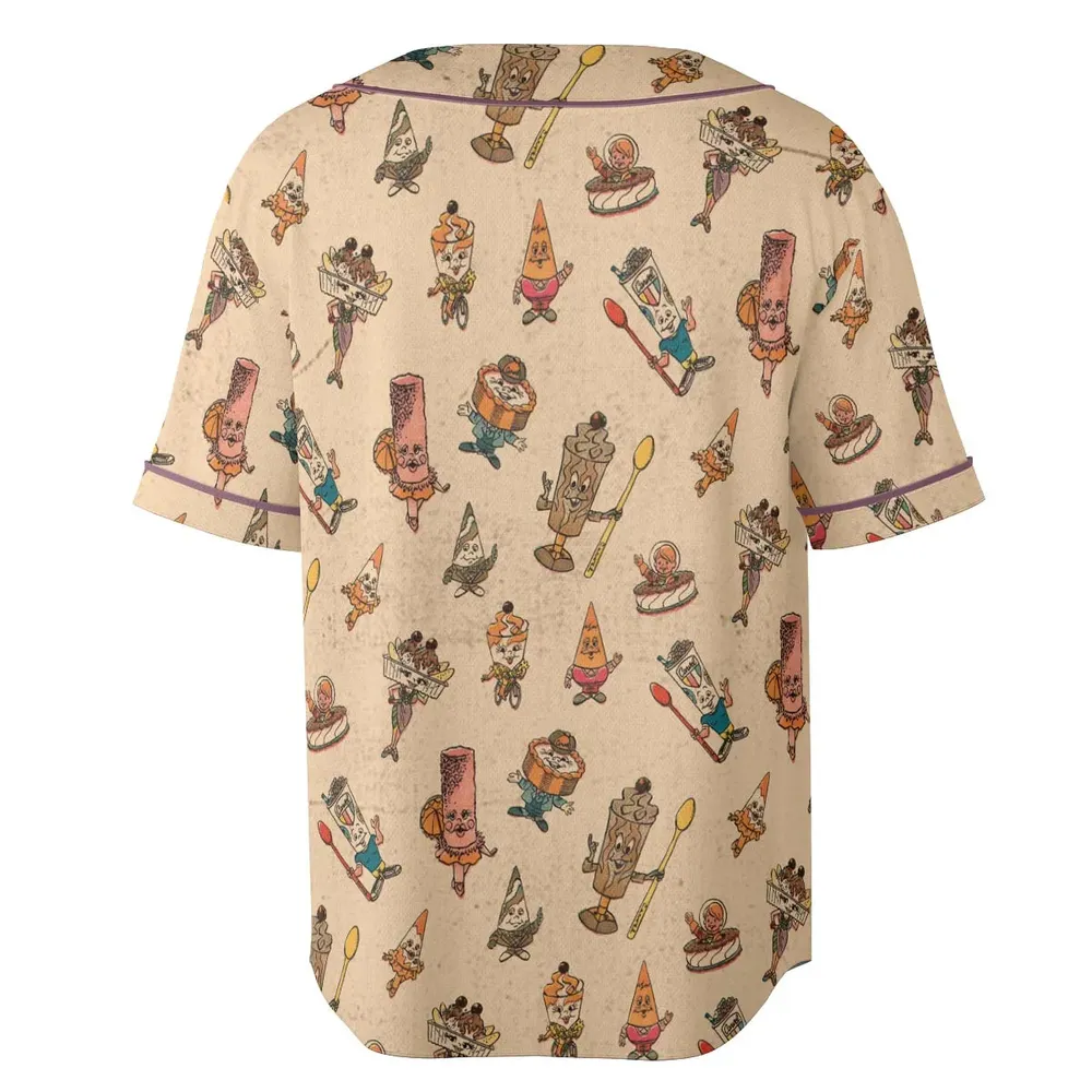 Retro Dessert Mascots Carvel comic book Ice Cream Unisex Baseball Jersey - 4