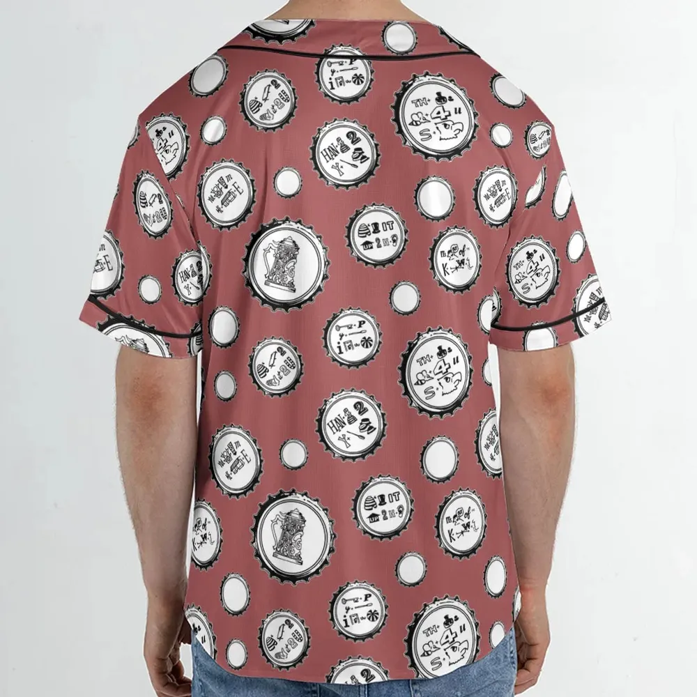 Recall Memories Beer Cap Puzzles Unisex Baseball Jersey - 2