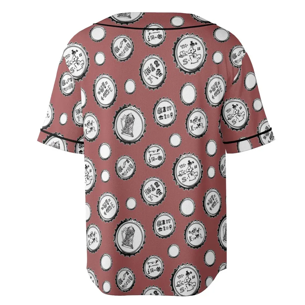 Recall Memories Beer Cap Puzzles Unisex Baseball Jersey - 4