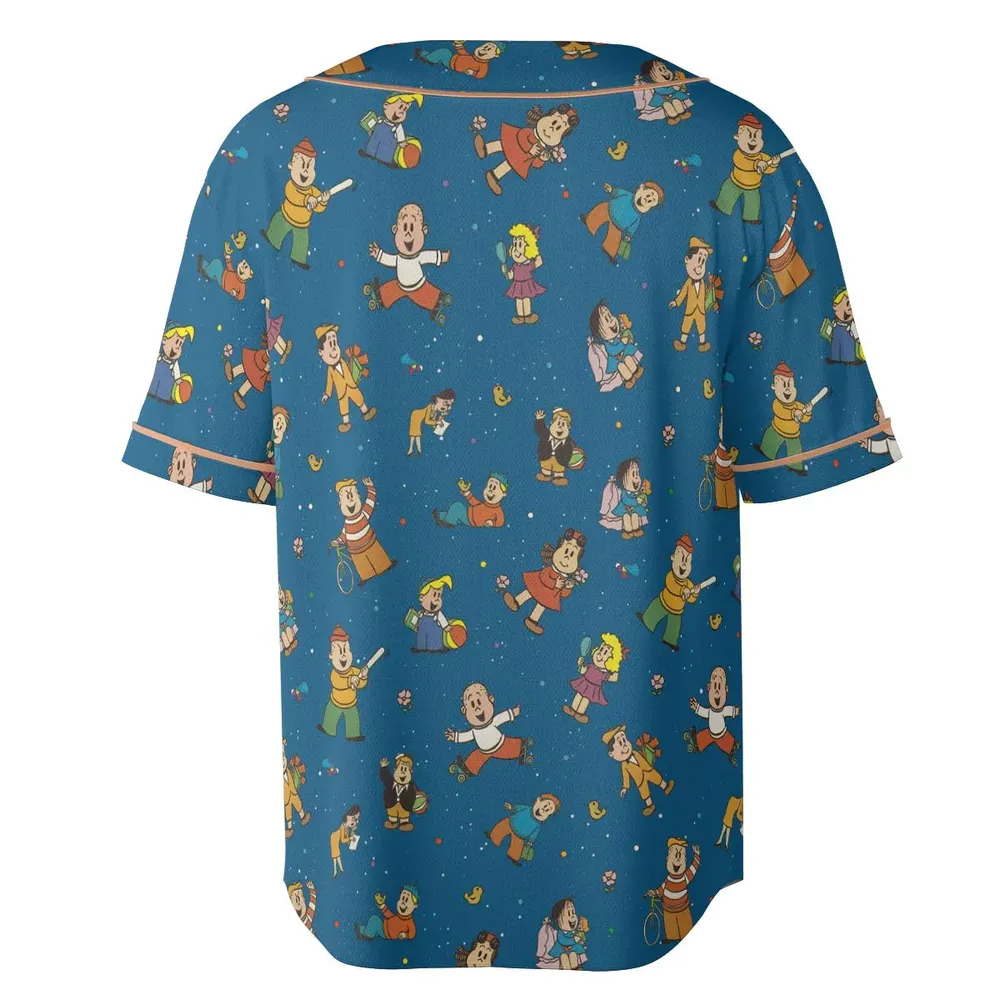 Cartoon Throwback The Little Lulu Show Unisex Baseball Jersey - 4