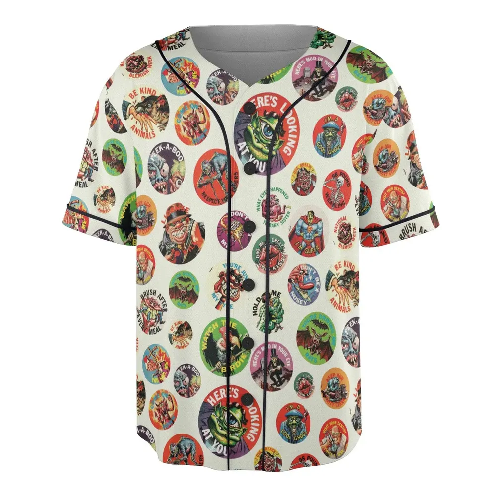 Nostalgic Memories Ugly Buttons Unisex Baseball Jersey - 3