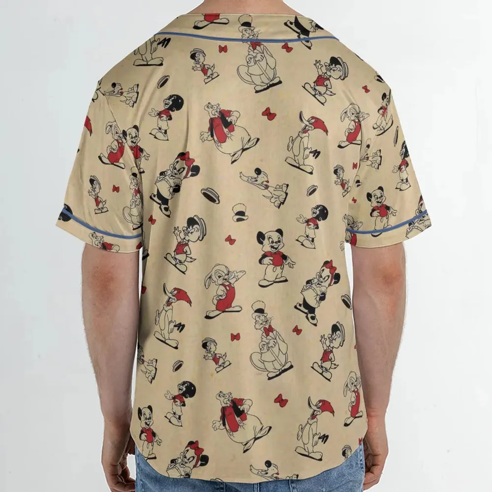 Walter Lantz's Famous Movie Characters Unisex Baseball Jersey - 2