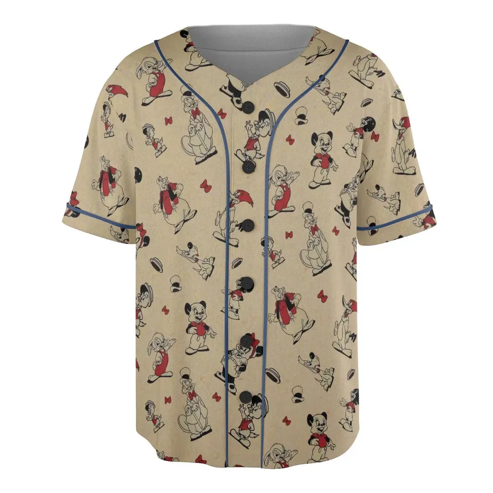 Walter Lantz's Famous Movie Characters Unisex Baseball Jersey - 3