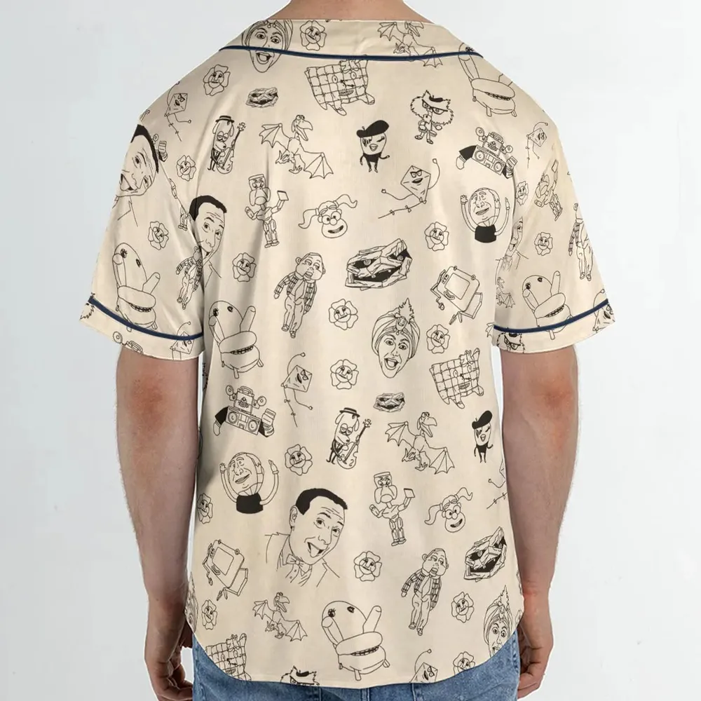 Pee-Wee's Playhouse Characters Unisex Baseball Jersey - 2