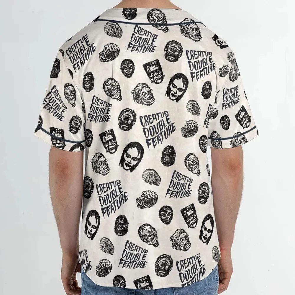 Creature Double Feature Horror Characters Unisex Baseball Jersey - 2