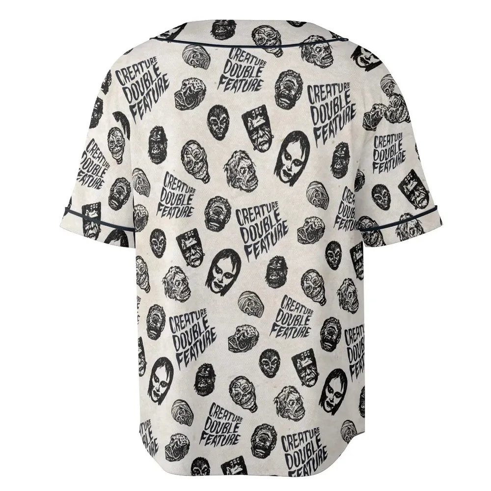 Creature Double Feature Horror Characters Unisex Baseball Jersey - 4