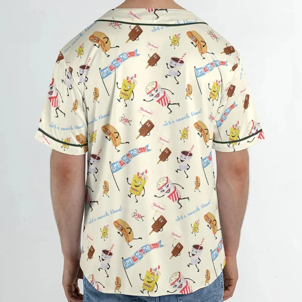 Let's All Go To The Lobby Retro Cartoon Unisex Baseball Jersey - 2