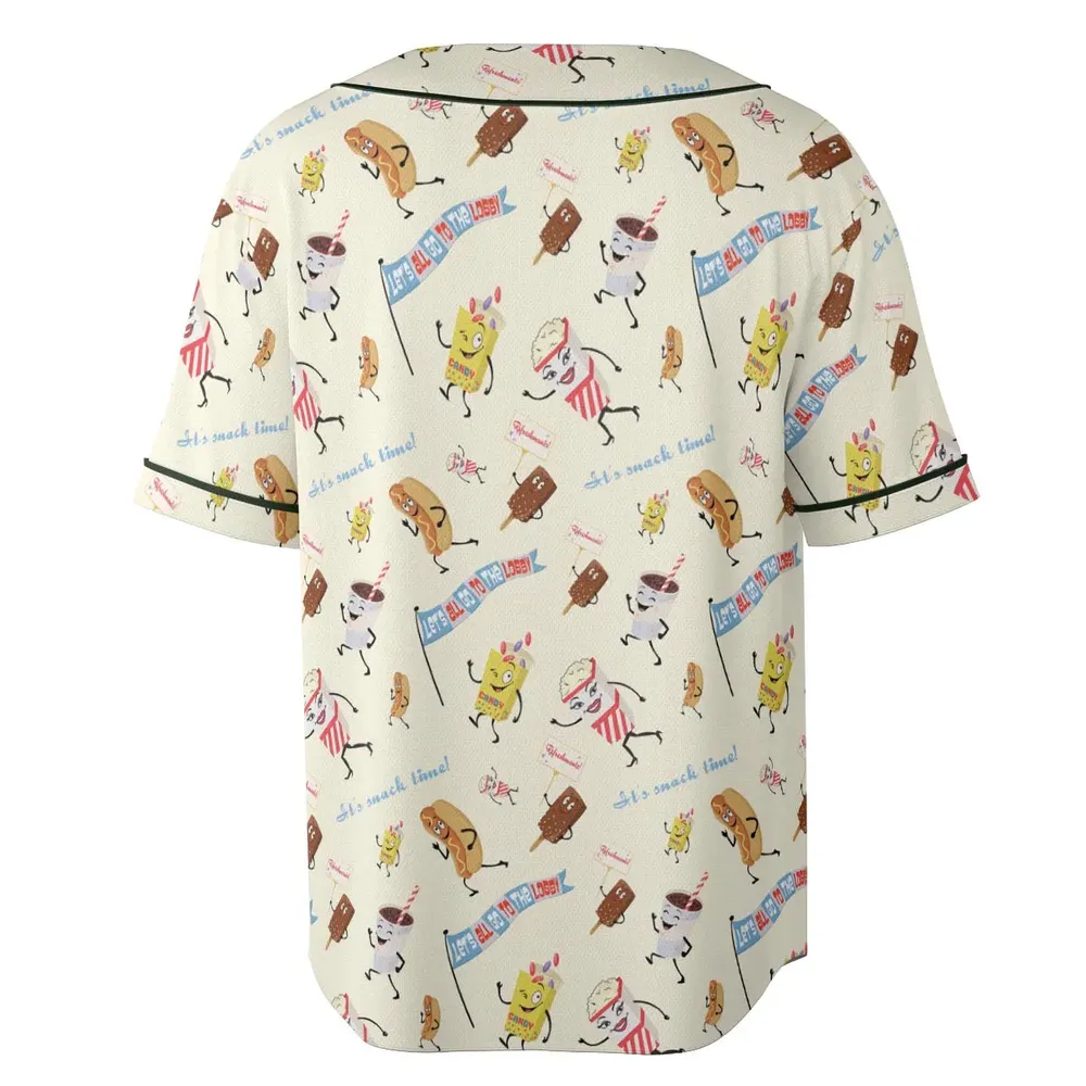 Let's All Go To The Lobby Retro Cartoon Unisex Baseball Jersey - 4