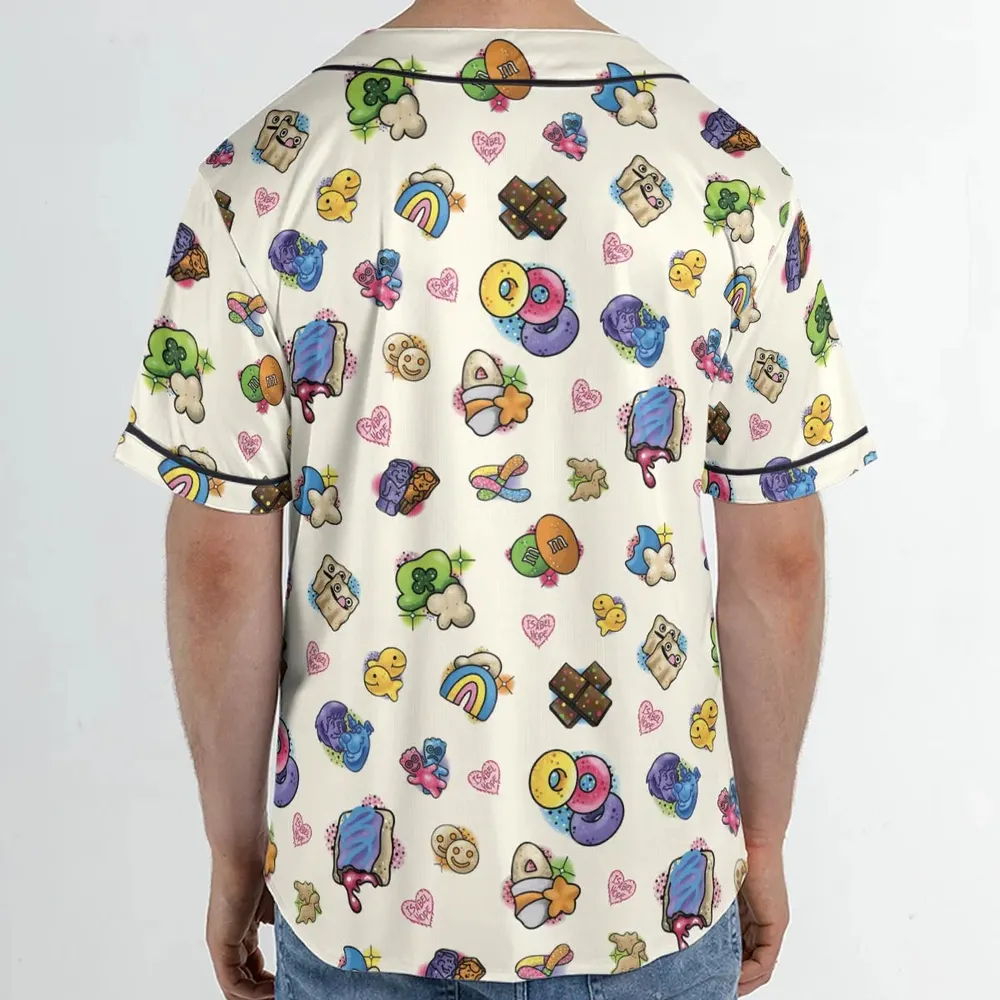 Nostalgic Candy From Your Childhood Unisex Baseball Jersey - 2