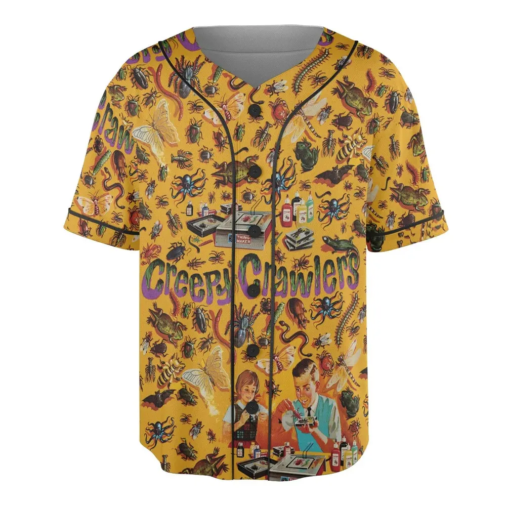 1960s Creepy Crawlers Toy Unisex Baseball Jersey - 3