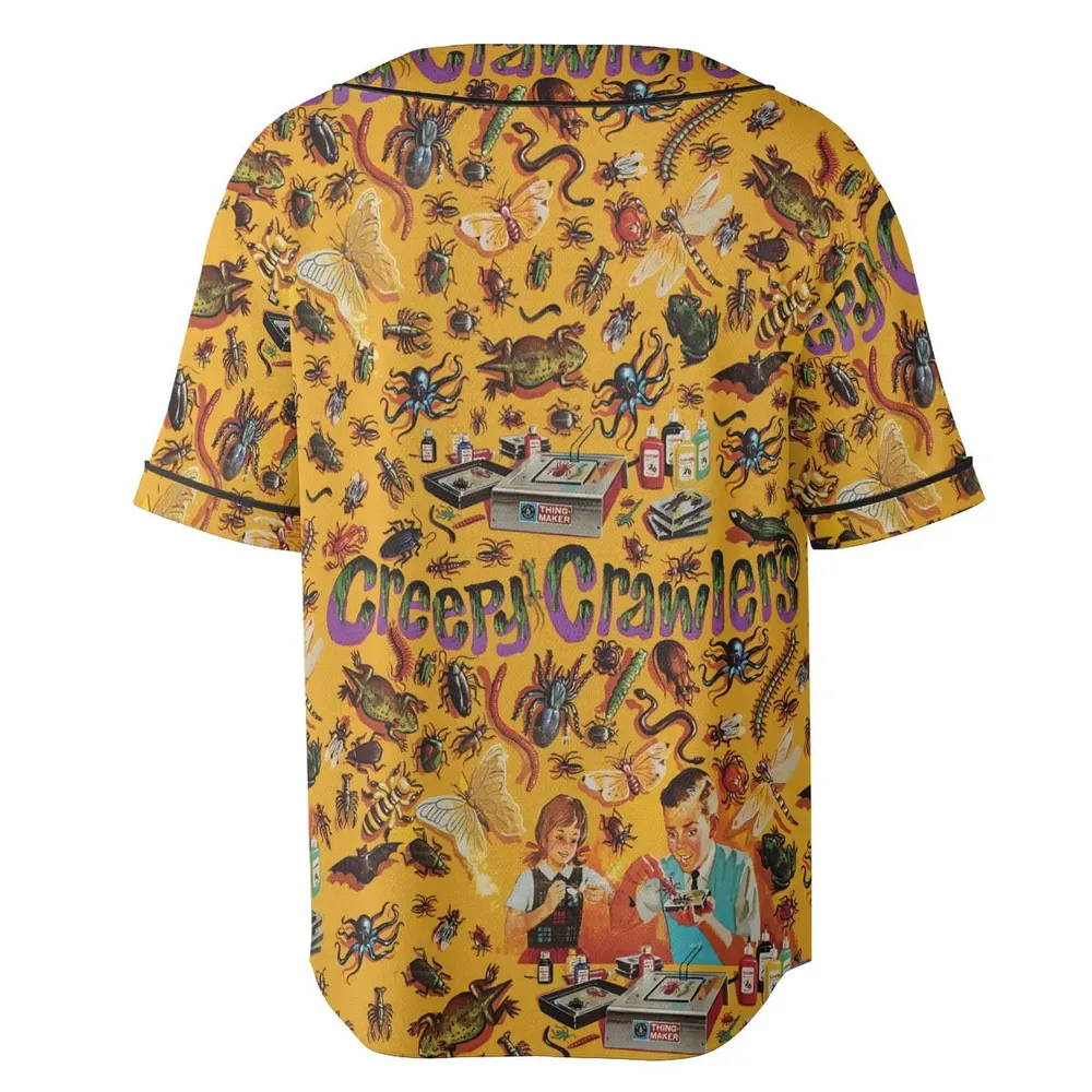 1960s Creepy Crawlers Toy Unisex Baseball Jersey - 4