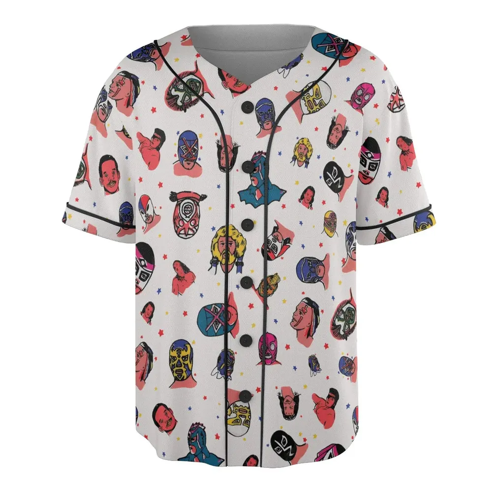 Lucha Libre Wrestling Unisex Baseball Jersey - 3