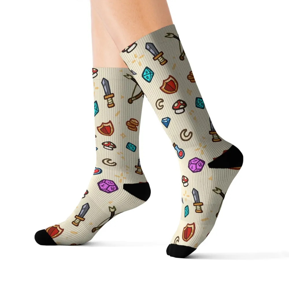 Cute DND Weapons Socks - 1