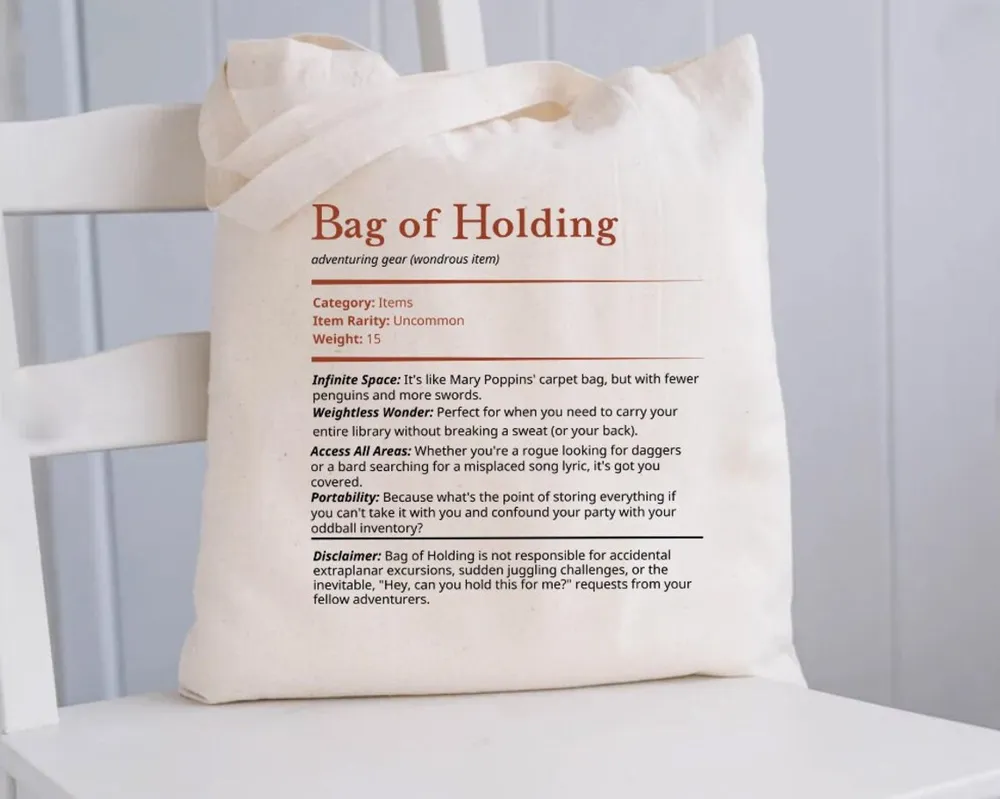 Bag Of Holding Definition Lined Tote Bag - 1