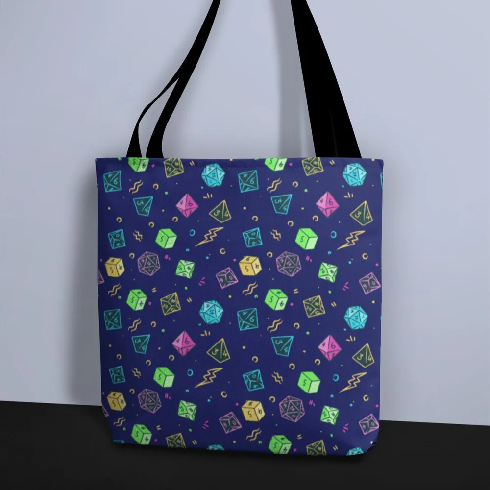 90s Dices Lined Tote Bag - 2