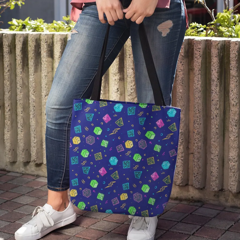 90s Dices Lined Tote Bag - 1