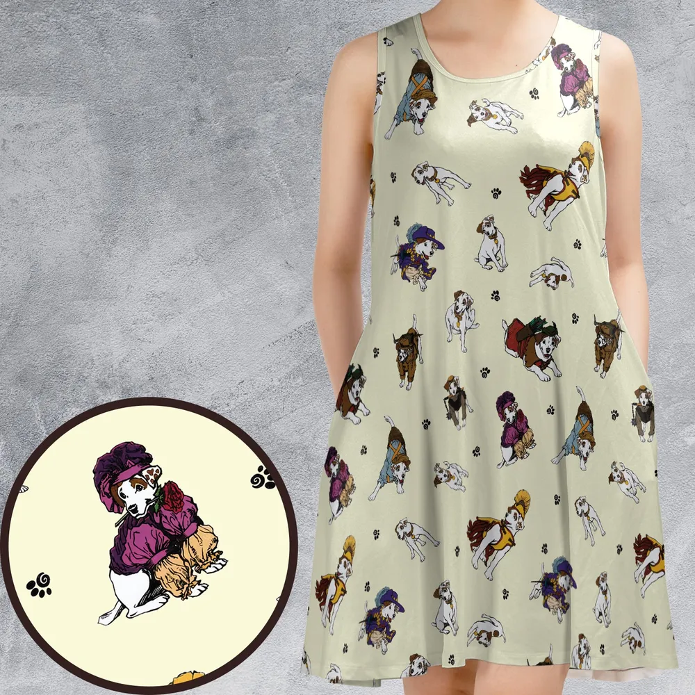 Various Wishbone Sleeveless Dress - 1