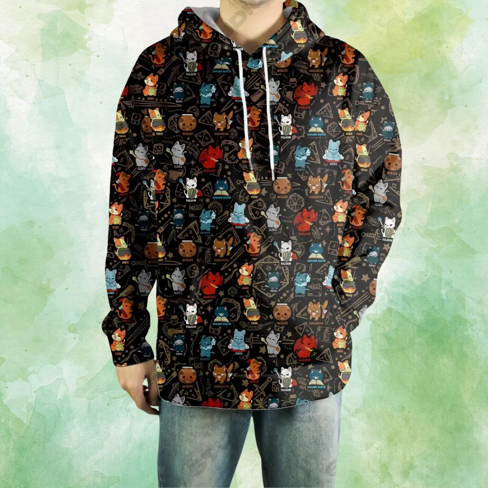 Dungeon Cat Class All-over Print Hoodie - 1