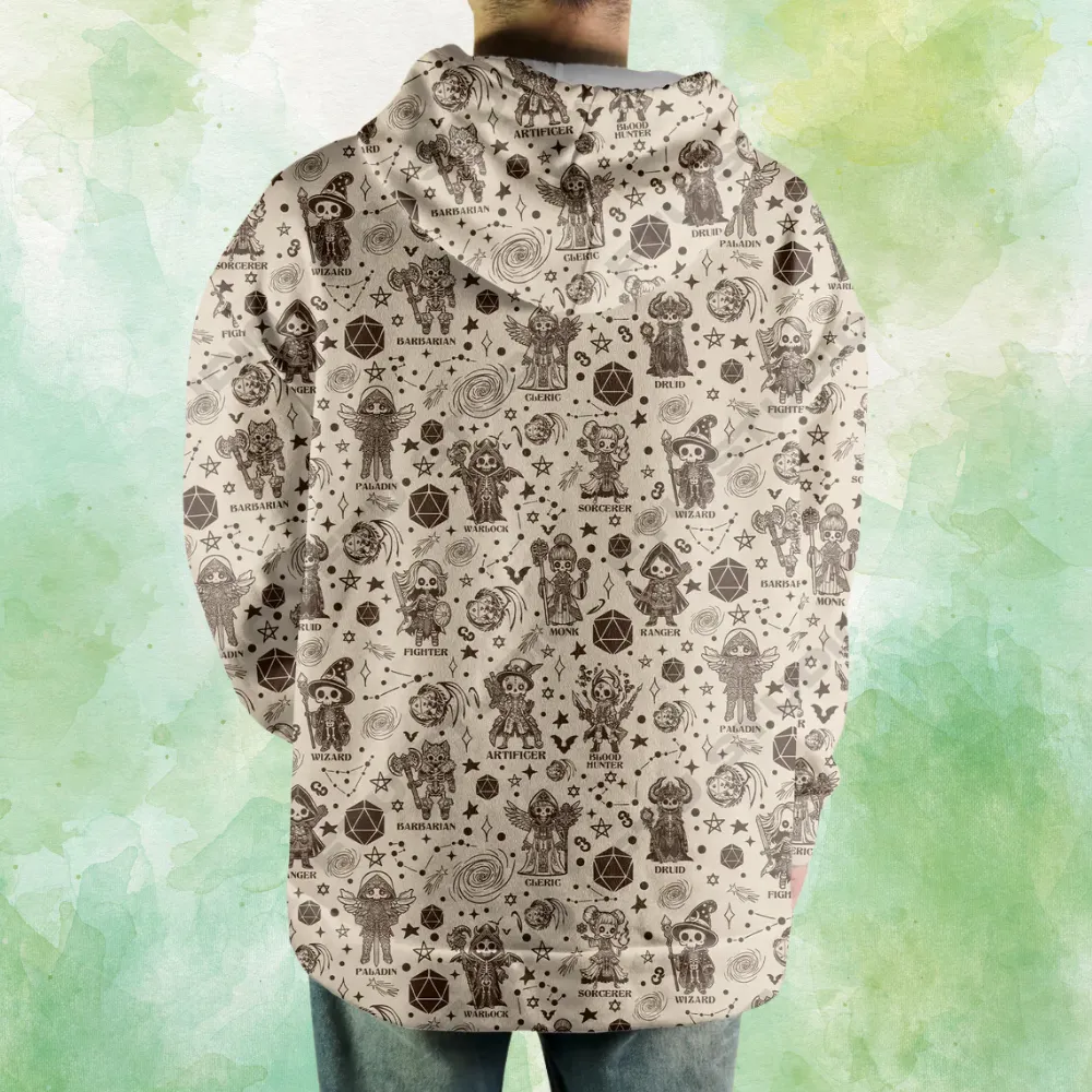 DND Class Skeleton All-over Print Hoodie - 2