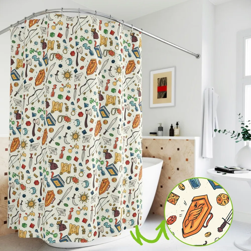 DND Items Shower Curtain - 1