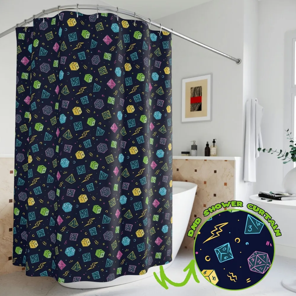 90s Dices Shower Curtain - 2