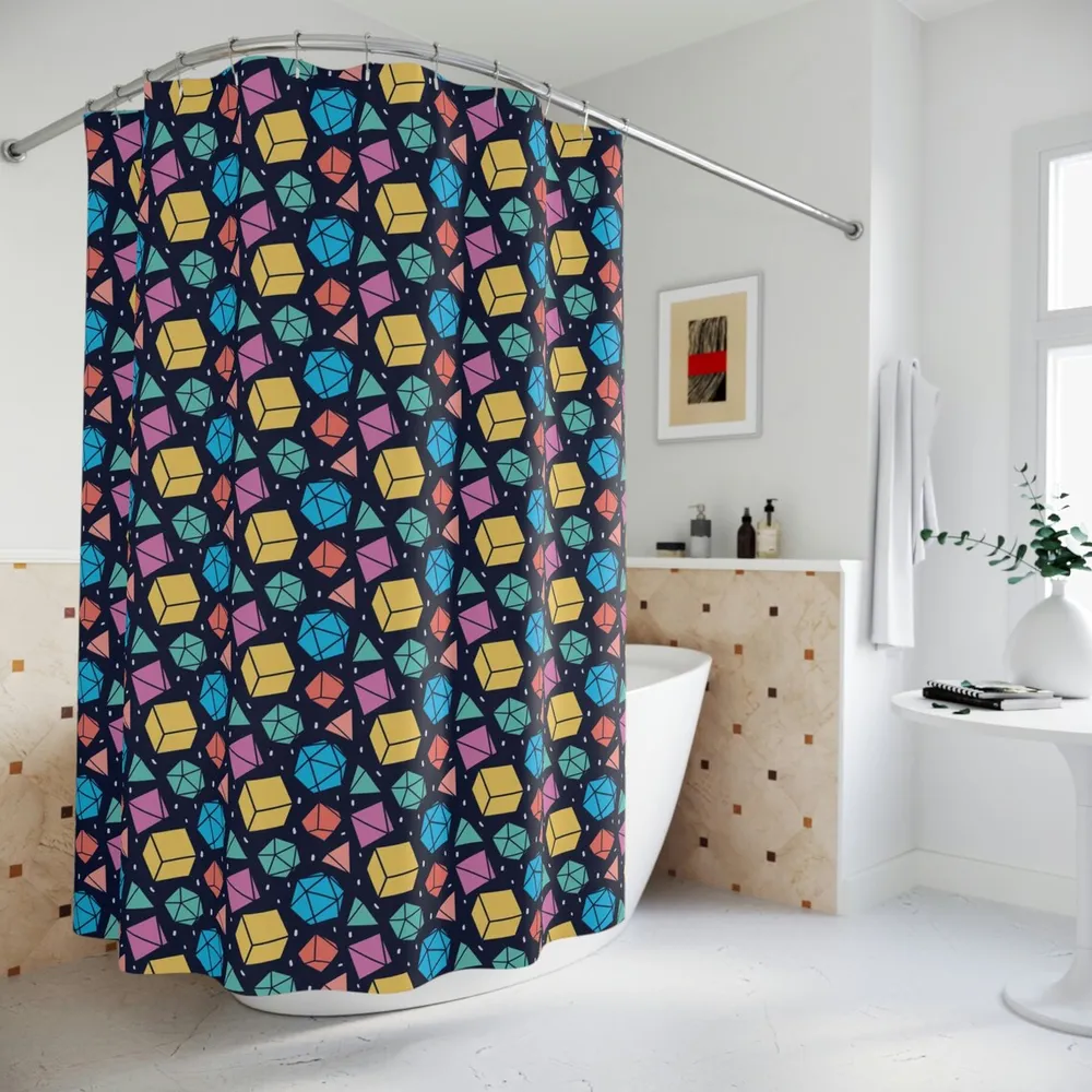 Colorful Dices Shower Curtain - 3