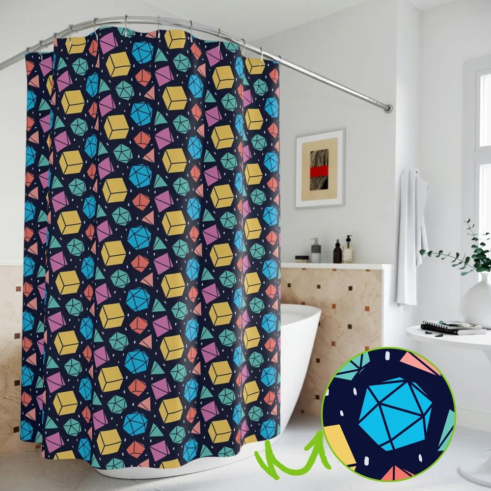 Colorful Dices Shower Curtain - 1
