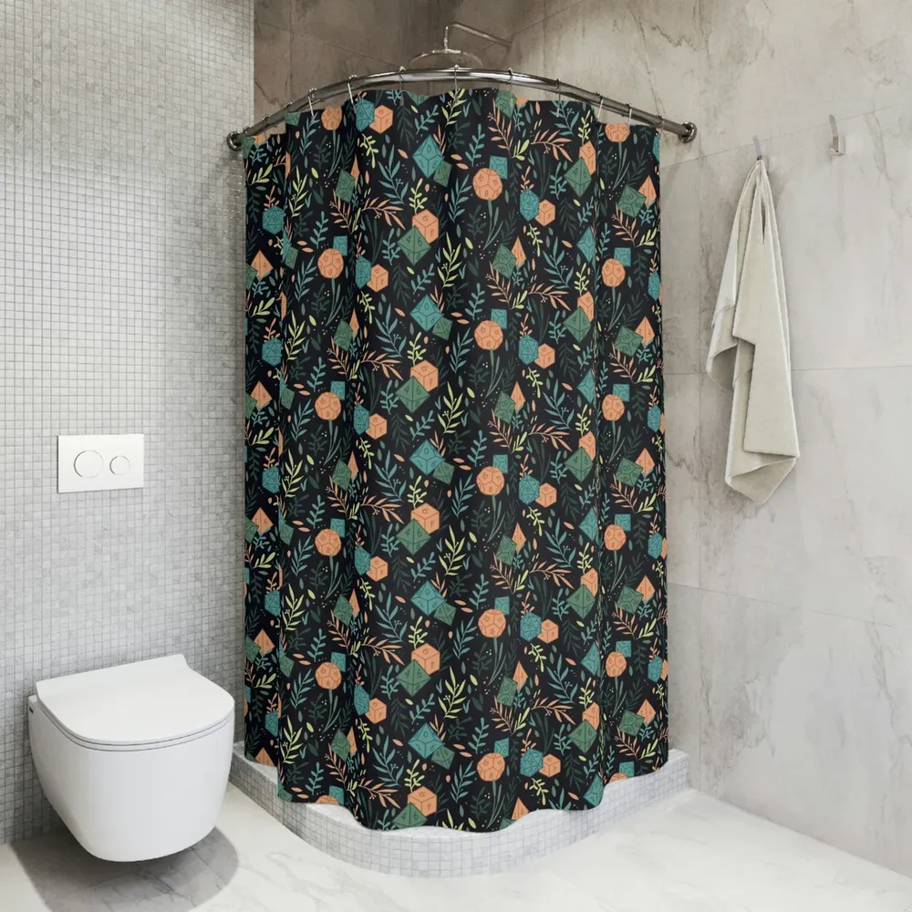 Floral Dices Shower Curtain - 2