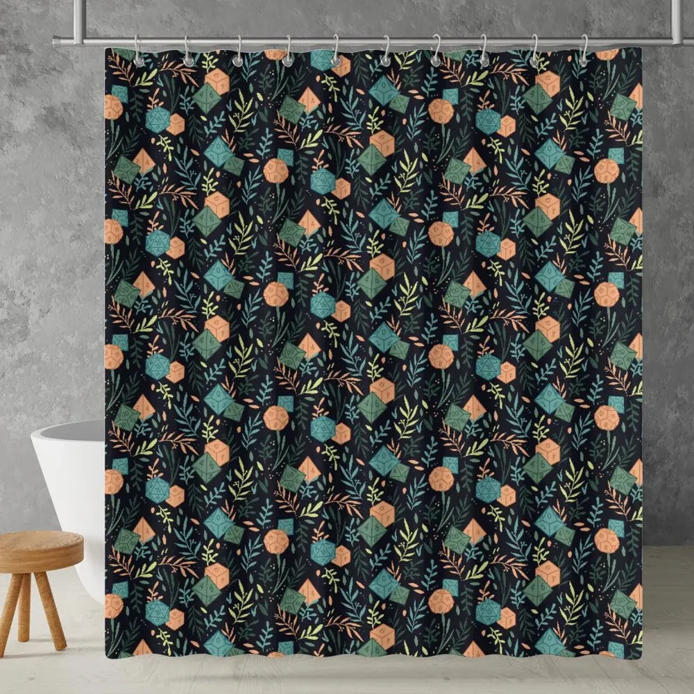 Floral Dices Shower Curtain - 3