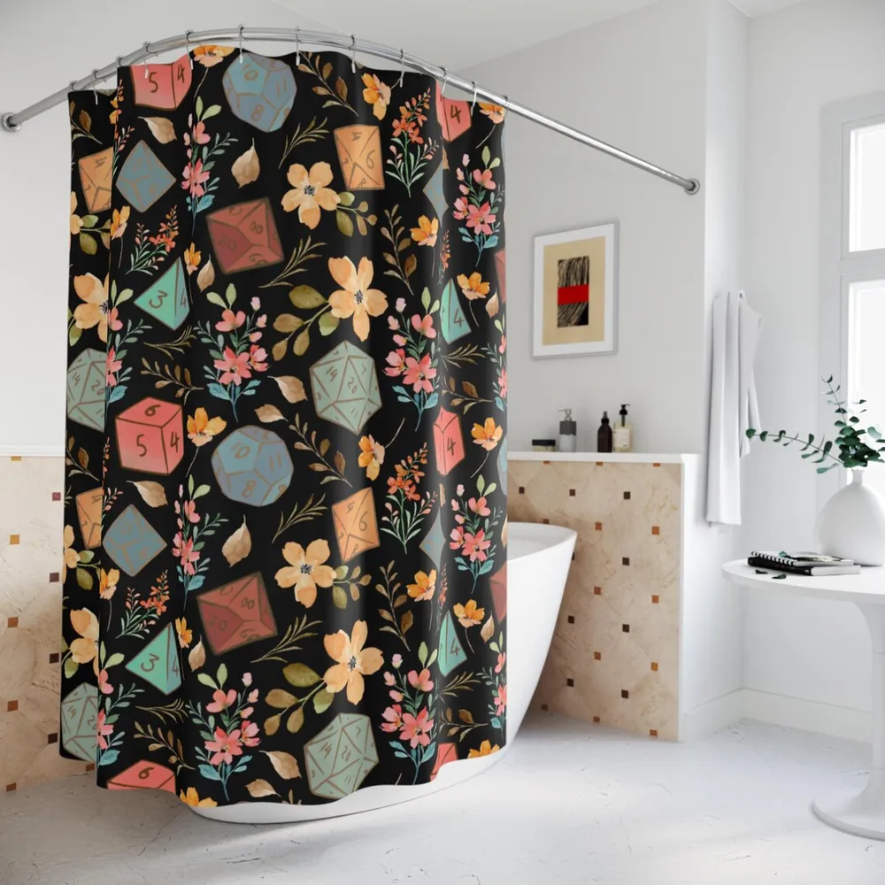 Flower Dices Shower Curtain - 1
