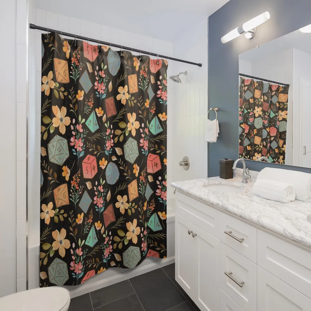 Flower Dices Shower Curtain - 2