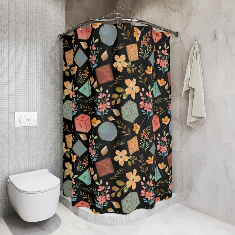 Flower Dices Shower Curtain - 3