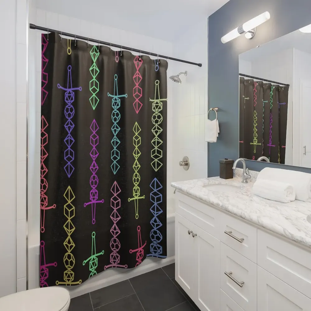 Sword Of Dices Shower Curtain - 3