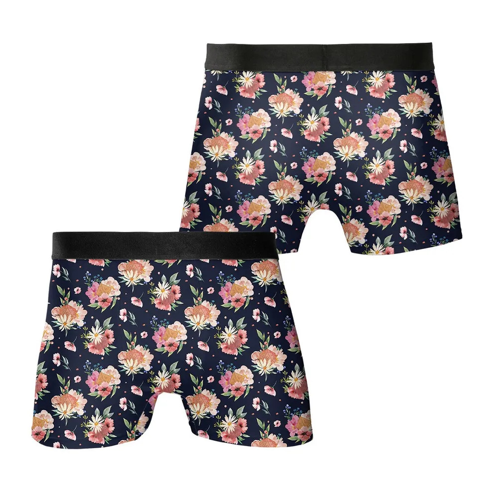 Floral Dices Underwear Men's Boxer Briefs - 1