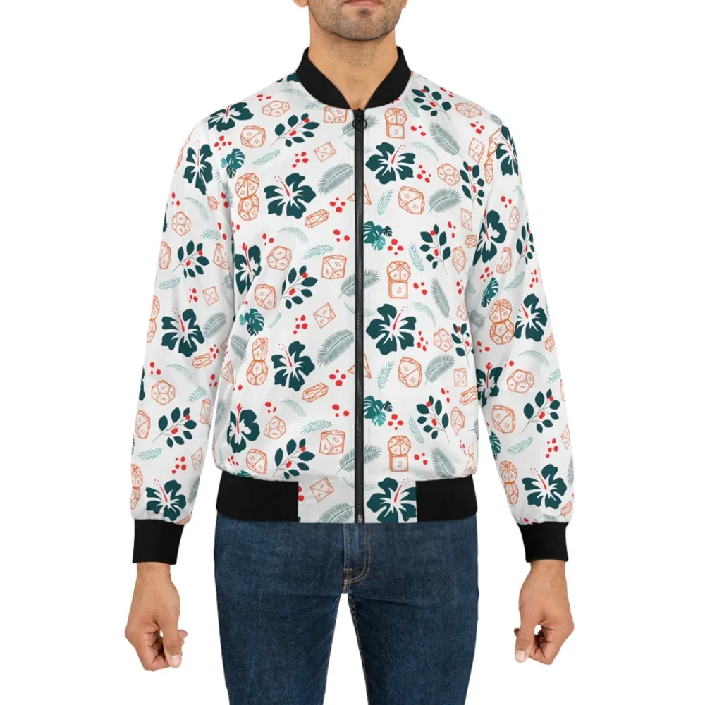 Hawaiian Dice White Bomber Jacket - 2