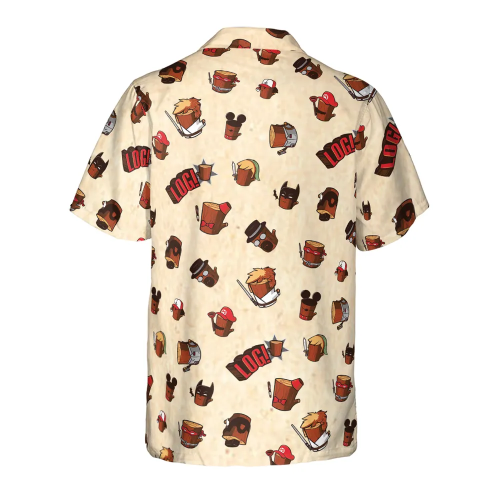 Pop Culture Characters Logs  Ren & Stimpy Hawaiian Shirt - 3