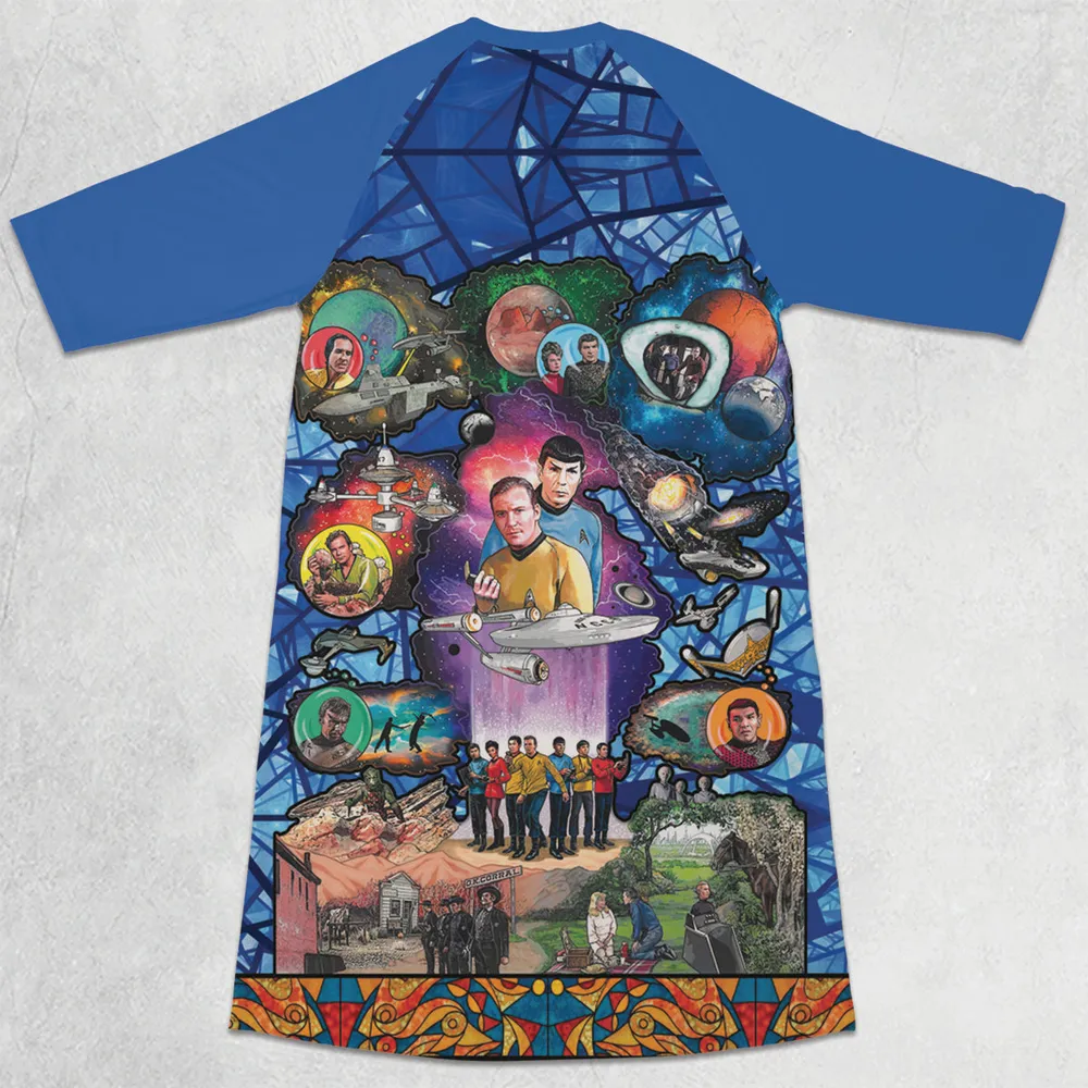 The Beginning Star Trek Pattern 3/4 Sleeve Raglan Dress - 2