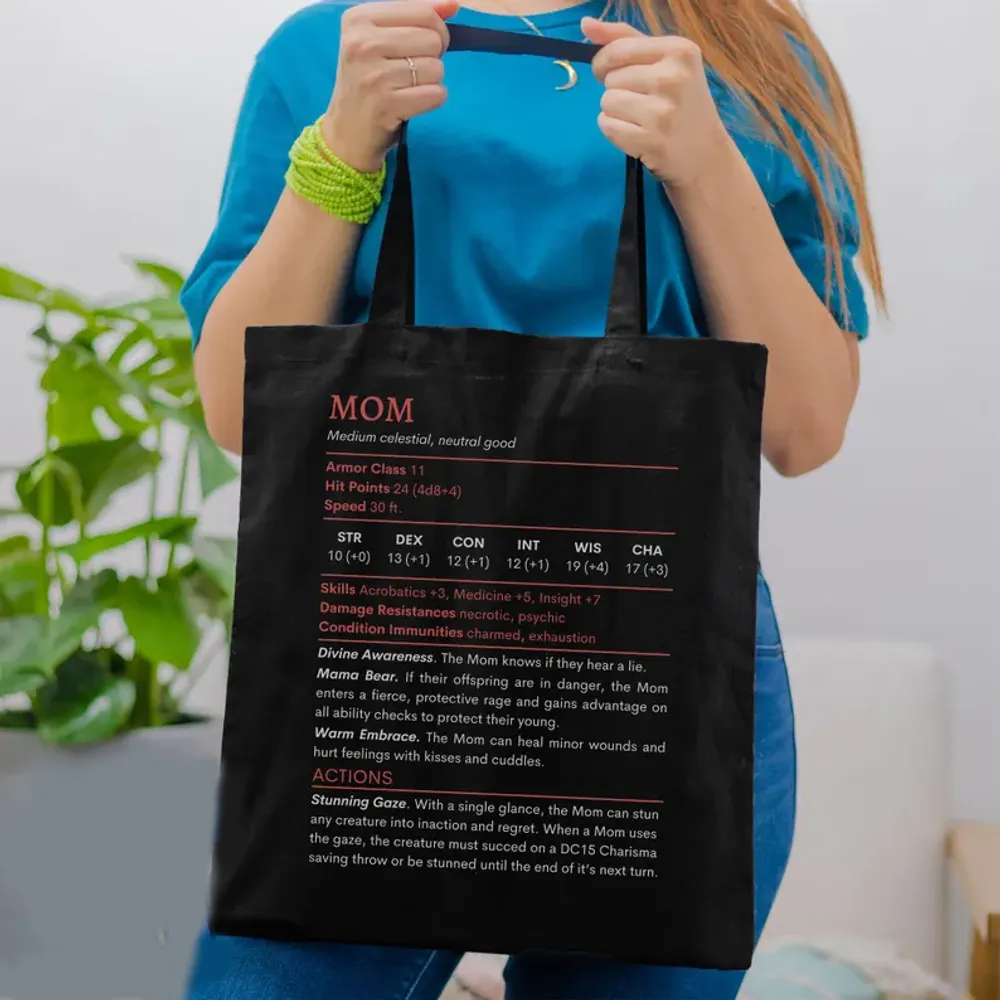 Mom Stats Tote Bag - 1