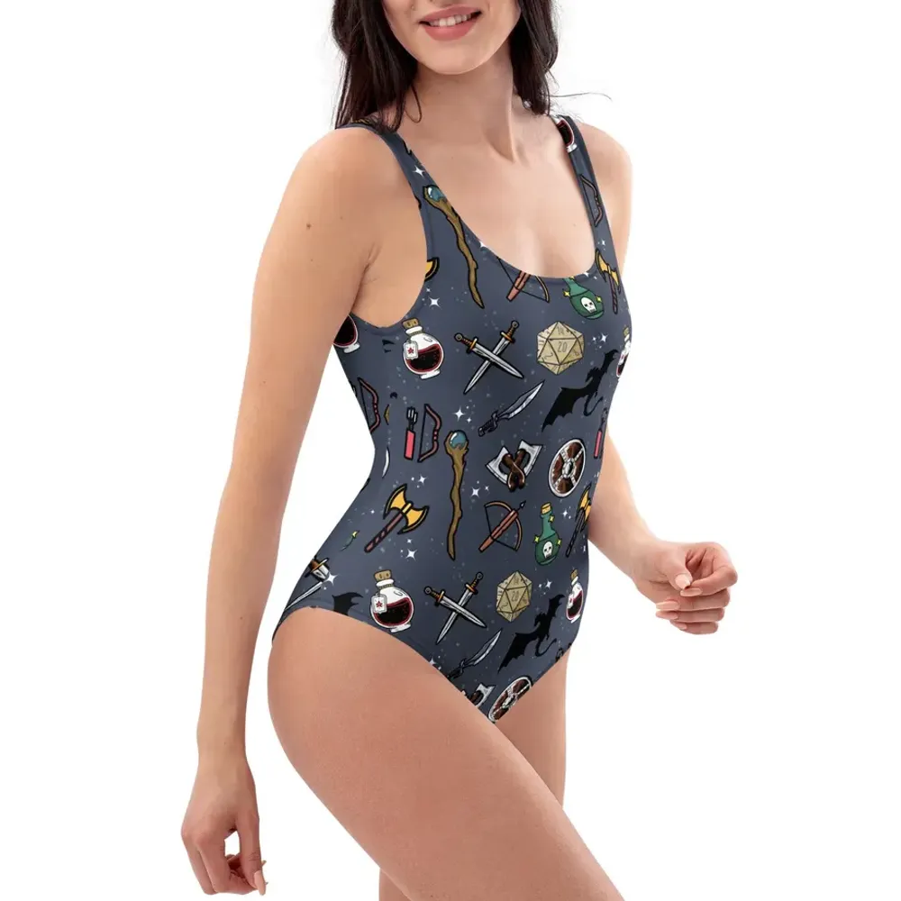 DND Items Grey One-piece Swimsuit - 2